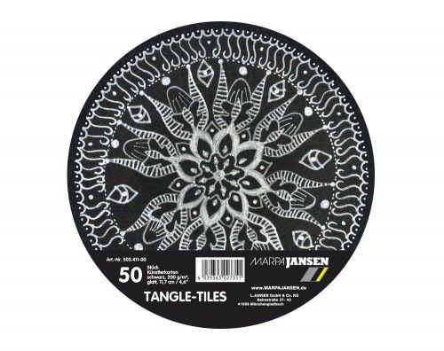 'Tangle' rajzkarton, kör, 11,7cm, fekete