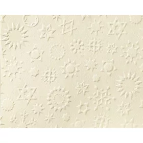Dombornyomott karton csillag mintával, törtfehér