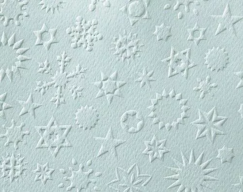Dombornyomott karton csillag mintával, jégkék