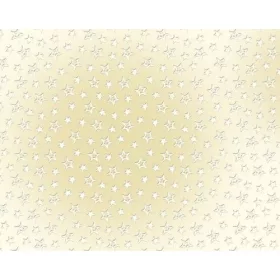 Formalakkozott karton csillag mintával, krém
