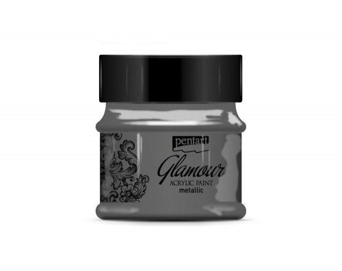 Glamour metál akrilfesték 50ml ezüstfekete