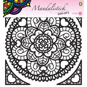 Öntapadós mandala matrica , 20*23 cm, fekete