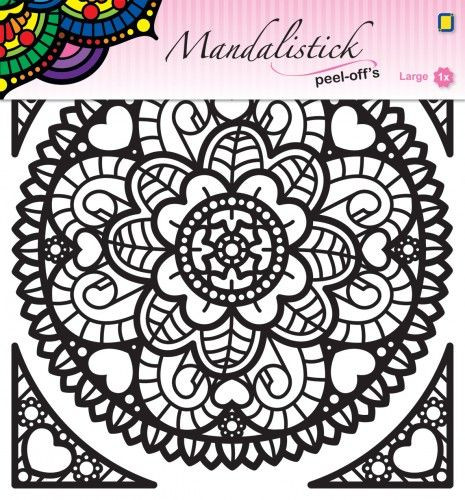 Öntapadós mandala matrica , 20*23 cm, fekete