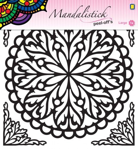 Öntapadós mandala matrica , 20*23 cm, fekete