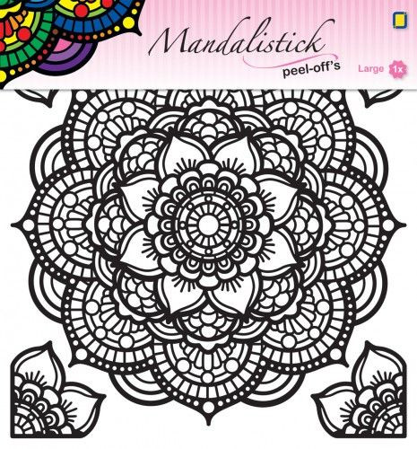 Öntapadós mandala matrica , 20*23 cm, fekete