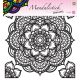 Öntapadós mandala matrica , 20*23 cm, fekete