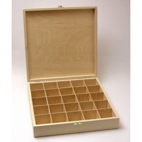 Fa teásdoboz 25 rekeszes 33x33x7cm