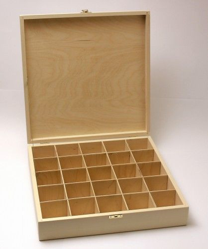 Fa teásdoboz 25 rekeszes 33x33x7cm