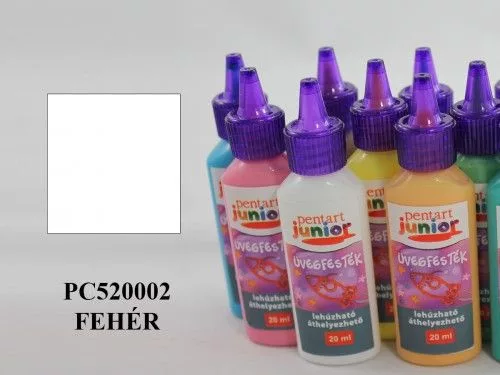 PJ lehúzható üvegfesték, 20 ml, fehér