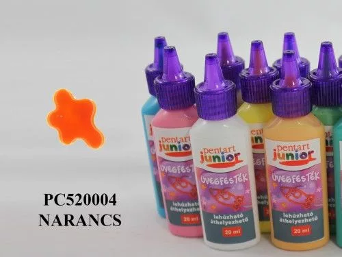 PJ lehúzható üvegfesték, 20 ml, narancs