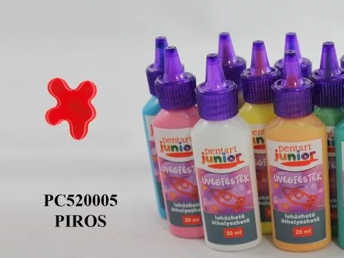 PJ lehúzható üvegfesték, 20 ml, piros