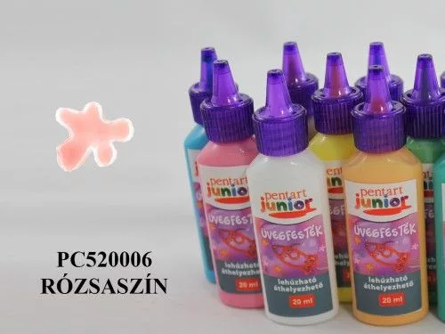 PJ lehúzható üvegfesték, 20 ml, rózsaszín