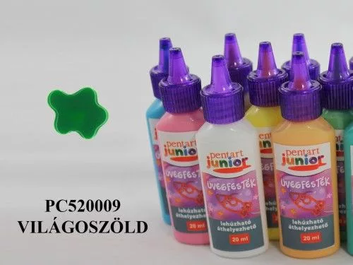 PJ lehúzható üvegfesték, 20 ml, világoszöld