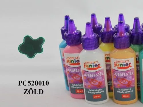 PJ lehúzható üvegfesték, 20 ml, zöld