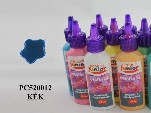 PJ lehúzható üvegfesték, 20 ml, kék