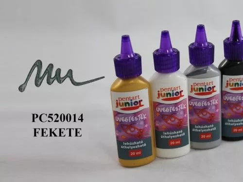 PJ lehúzható üvegfesték, 20 ml, fekete kontúr
