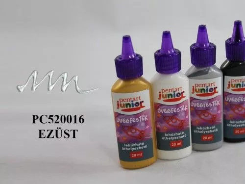 PJ lehúzható üvegfesték, 20 ml, ezüst kontúr