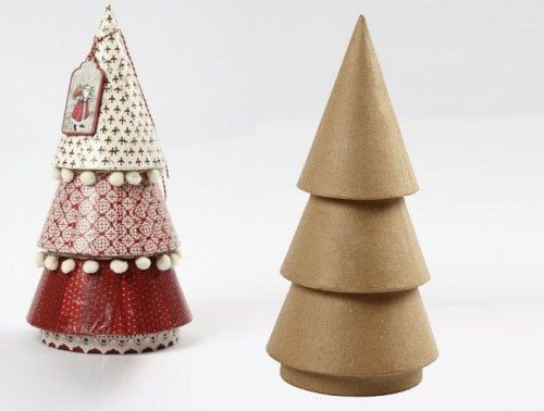 Papírmasé figura, Fenyőfa, 15cm