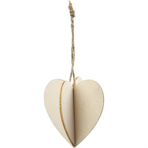 3D karácsonyfadíszek, 3db/cs - Szív