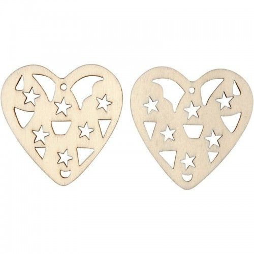 Karácsonyfadísz, 4,5cm, 8/cs, Szívek, áttört