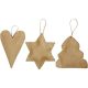 Papírmasé karácsonyfadíszek, Szív, csillag, fenyő