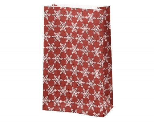 Papírtasak karácsonyi mintával, hópehely