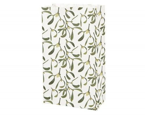 Papírtasak karácsonyi mintával, fagyöngy