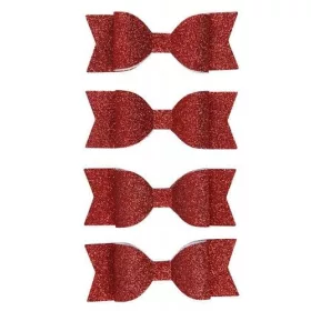 Papír masni, glitteres, 4db/cs, piros