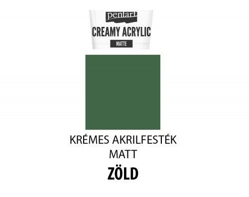Krémes matt akrilfesték, 60ml, zöld