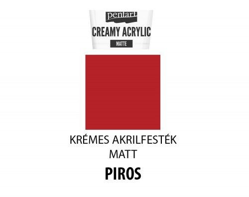 Krémes matt akrilfesték, 60ml, piros