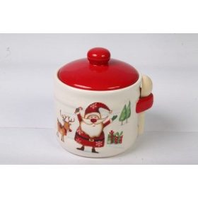 Karácsonyi kerámia, Cukortartó kanállal 460ml