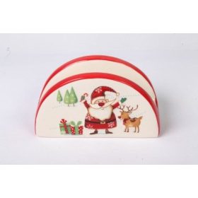 Karácsonyi kerámia, Szalvétatartó 12,5x7,5x4cm