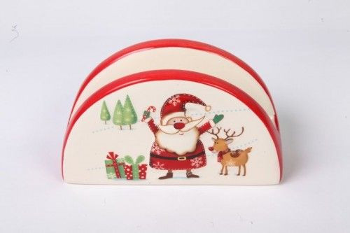 Karácsonyi kerámia, Szalvétatartó 12,5x7,5x4cm