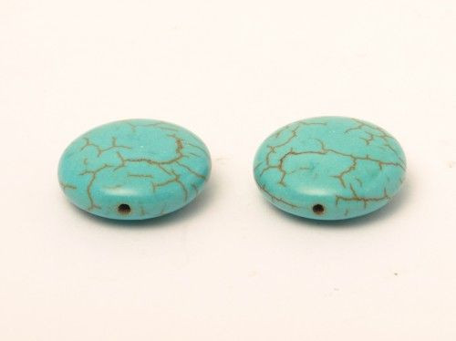 Rekonstruált türkiz gyöngyök, Korong, 20 mm