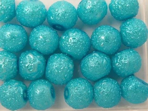 Zsorzsett üvegtekla türkizkék, 4mm-es