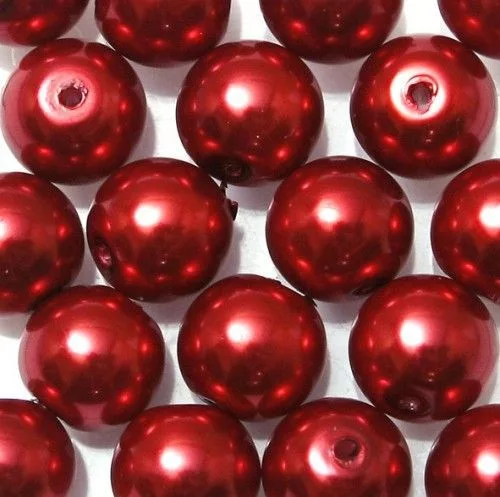 Teklagyöngy 8mm fényes piros