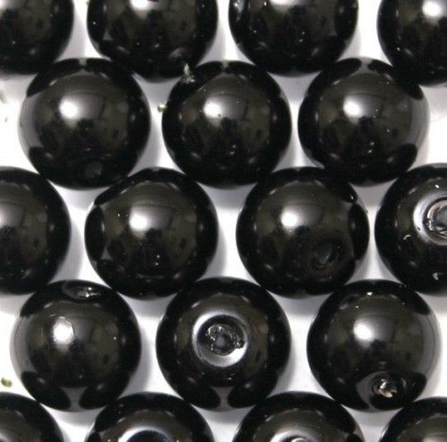 Teklagyöngy 8mm fényes fekete