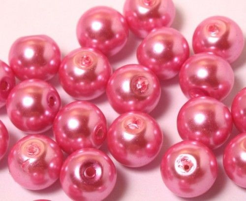 Teklagyöngy 8mm fényes világos rózsaszín