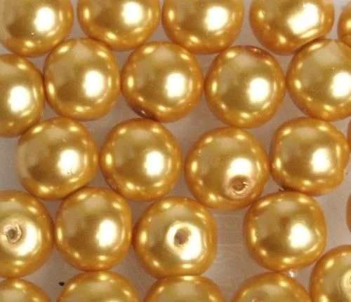 Teklagyöngy 8mm fényes világos sárga