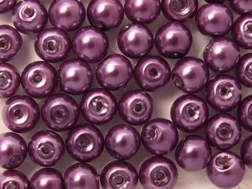 Teklagyöngy 8mm fényes padlizsán