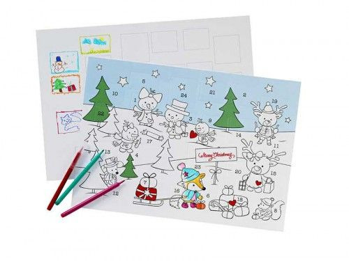 Adventi kalendárium kifestő, 30x42cm