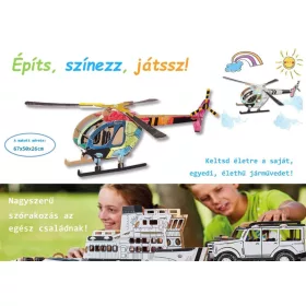 Helikopter - Kifestő karton makett építő - és kreatív szett