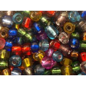 Kásagyöngy, ezüstközepű vegyes 4mm 250 g/doboz