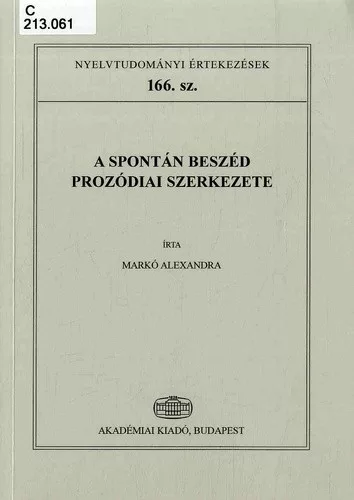 A spontán beszéd prozódiai szerkezete