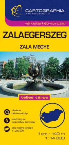 Zalaegerszeg várostérkép - Zala megye - 1:14 000
