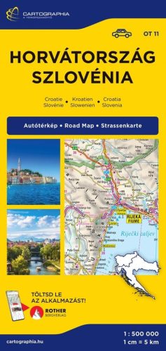 Horvátország, Szlovénia keményborítós térkép