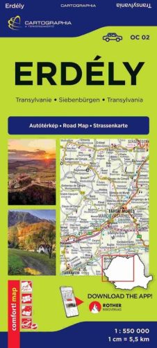 Erdély Comfort LAMINÁLT autótérkép 1:550 000